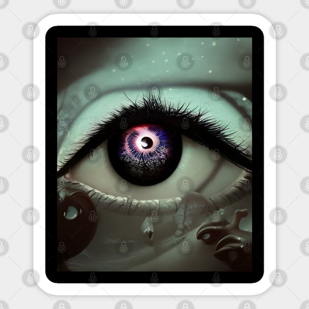 Trippy Melting Eye Sticker by mdr design